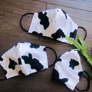 Cow print handmade face mask